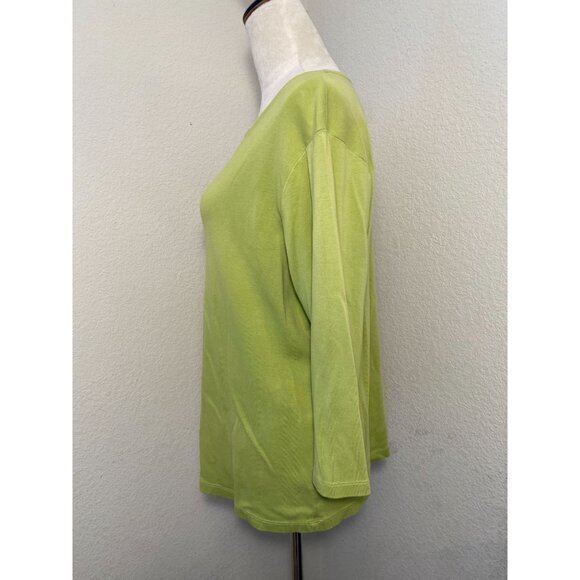 Naturals Coldwater Creek Women's Lime Green Pullover‎ Blouse Size XL - Picture 4 of 12